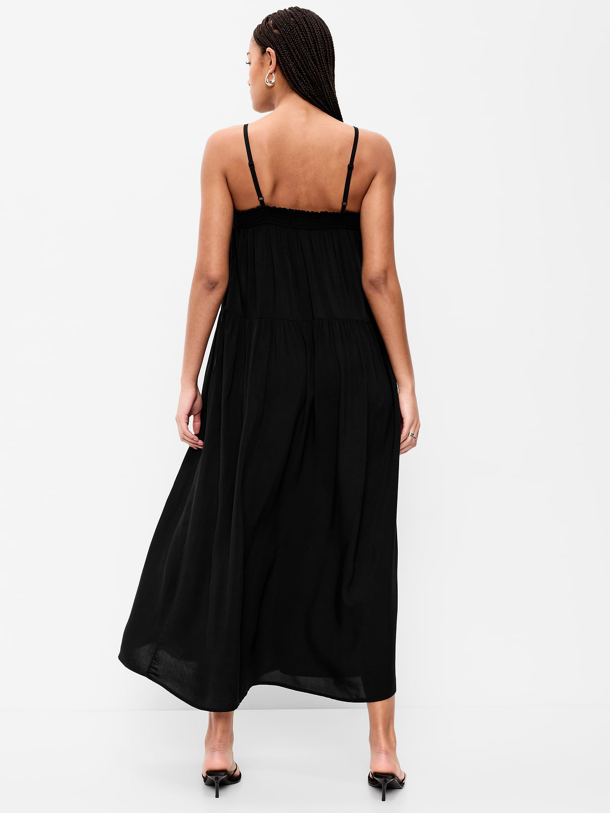Airy Smocked Maxi Dress - Black Jack