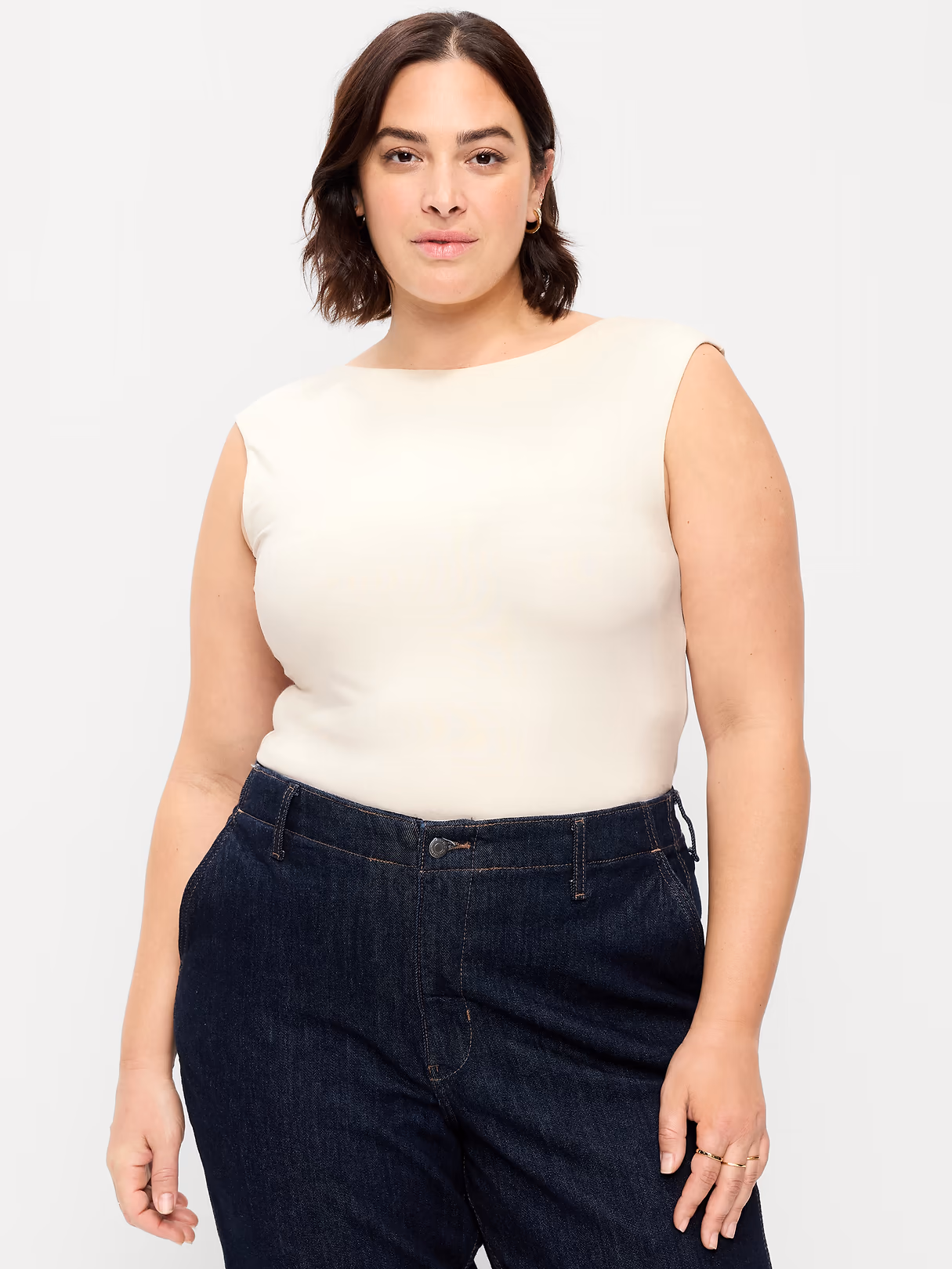 Cap-Sleeve Tie-Back Top - Sea Salt