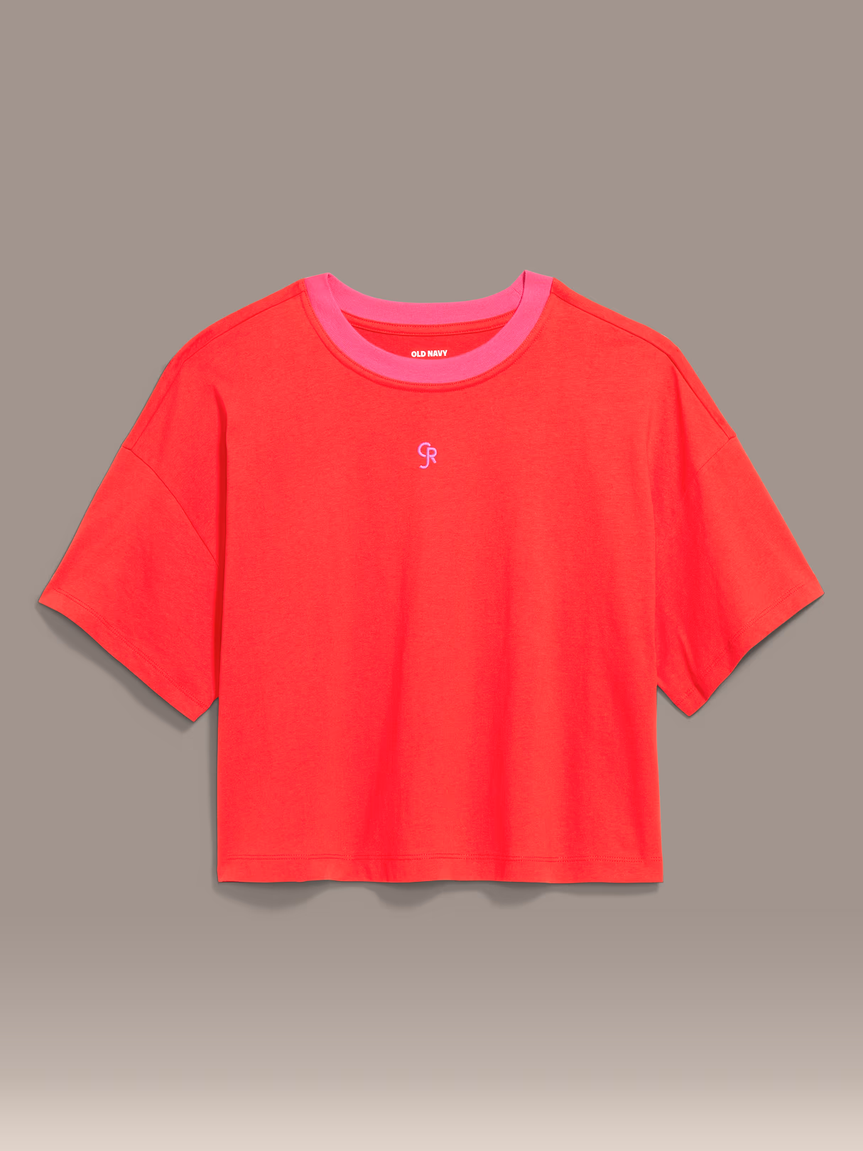 Old Navy x Christopher John Rogers Crop T-Shirt - Red Aloud