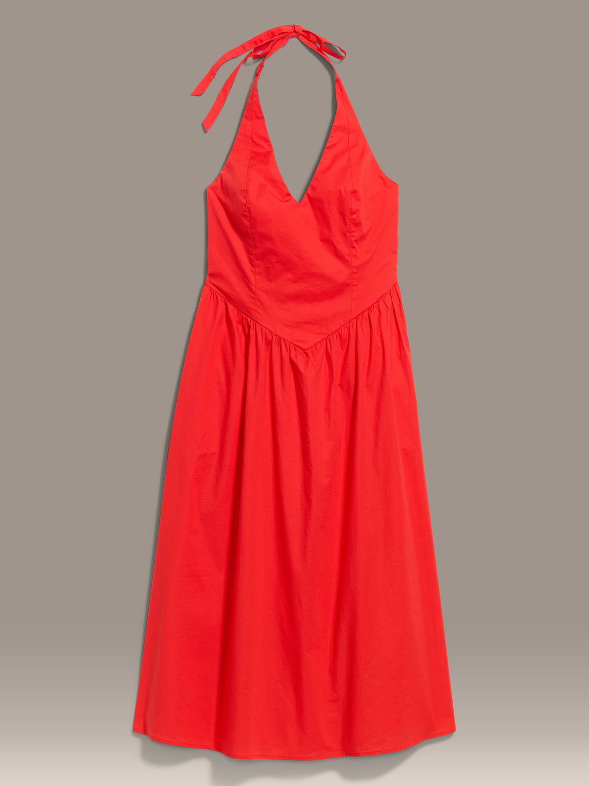 Old Navy x Christopher John Rogers Halter Drop-Waist Dress - Red Aloud