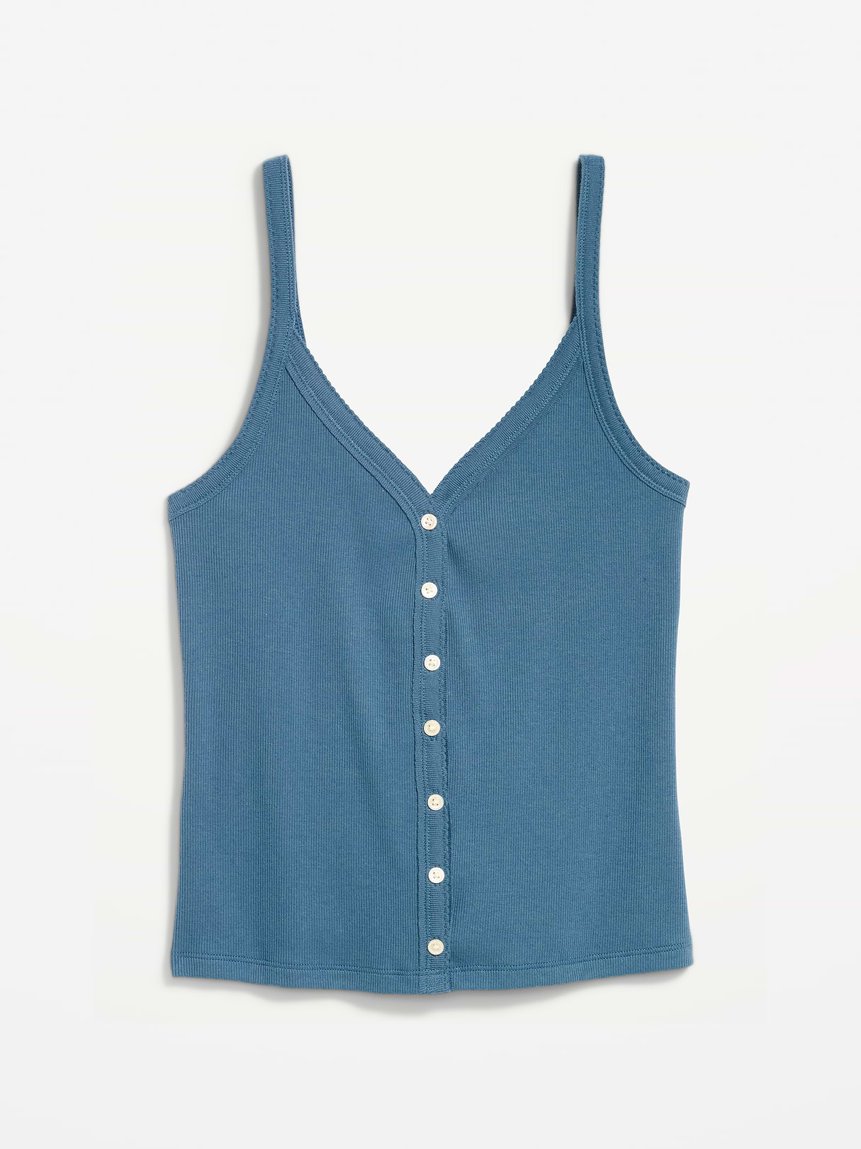 Button-Front Cami Tank Top - Neptune