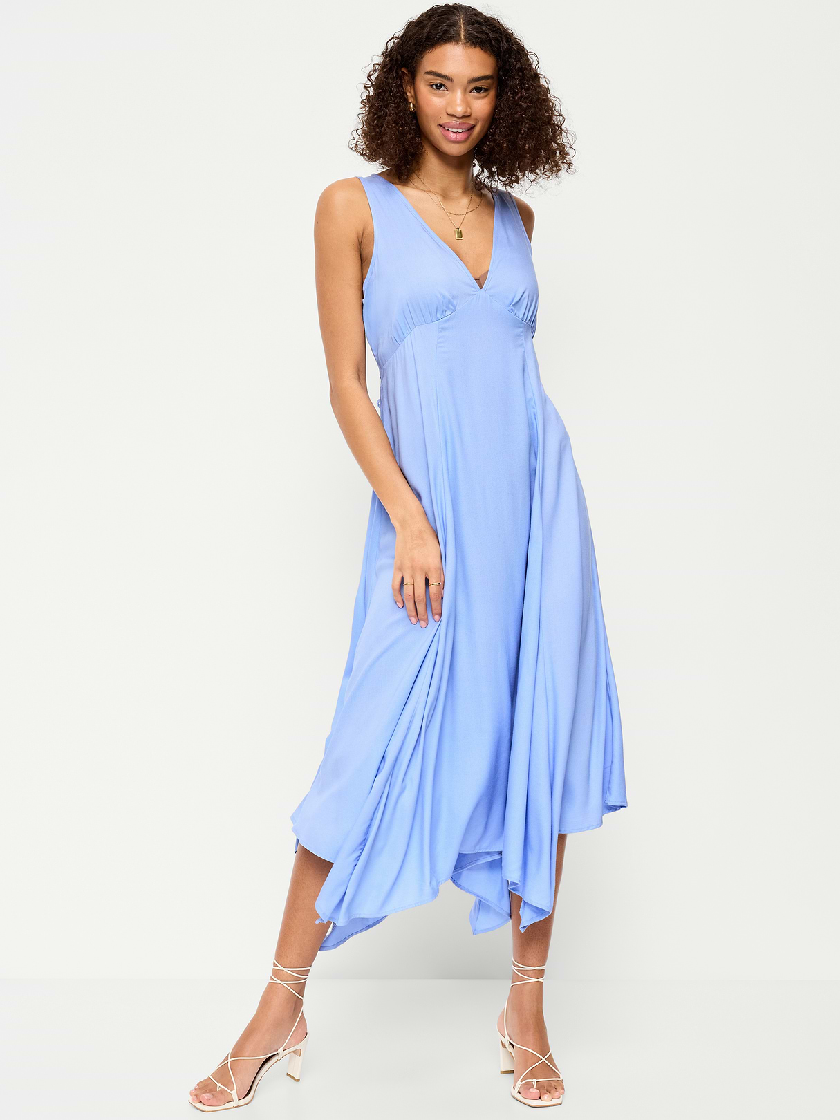 Handkerchief Hem Midi Dress - Flax Flower