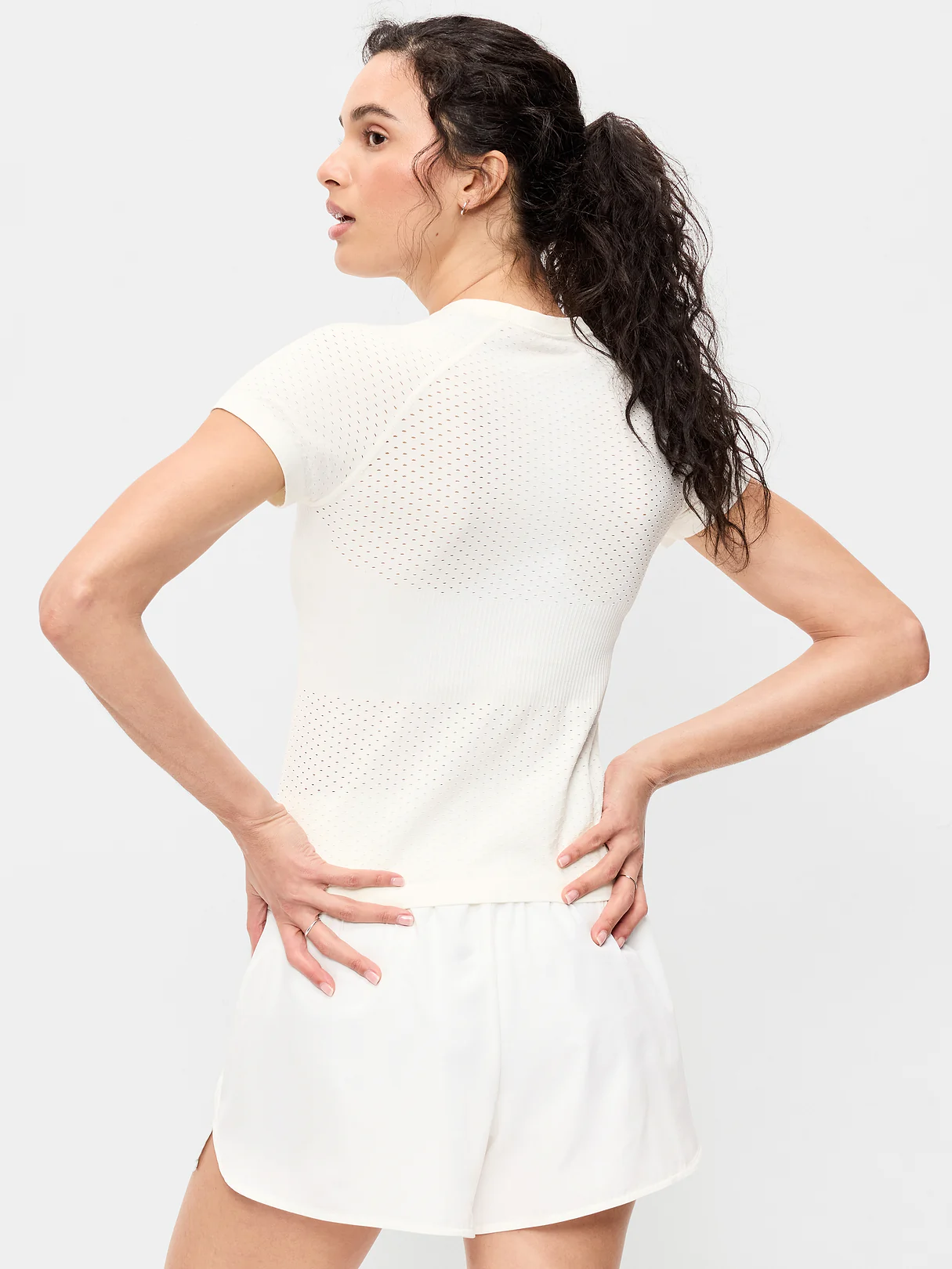 Seamless Textured Cropped T-Shirt - Magnolia