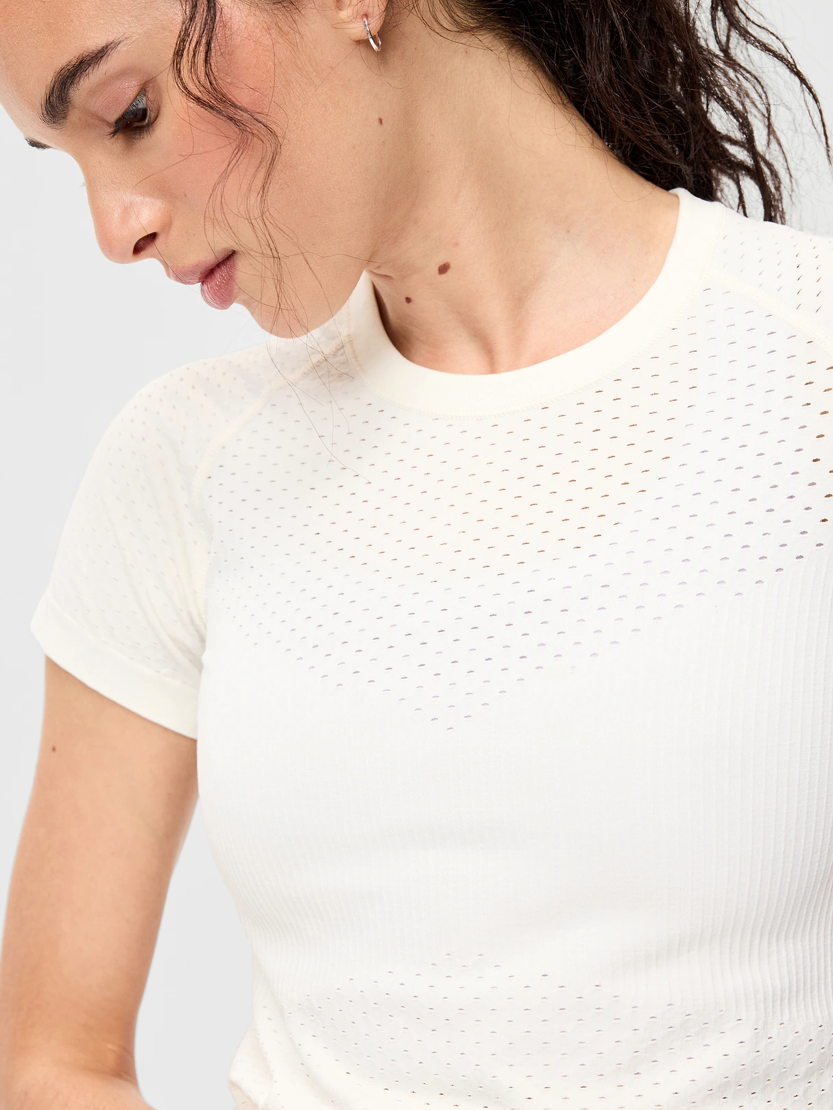 Seamless Textured Cropped T-Shirt - Magnolia