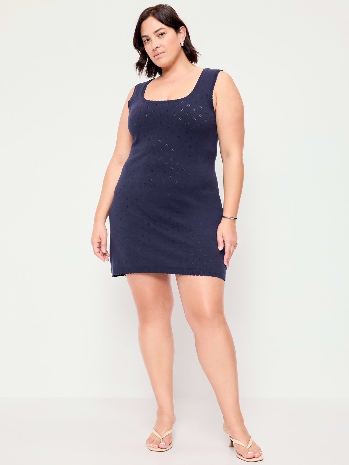 SoSoft Lite Pointelle Sweater Dress - Arctic Depth