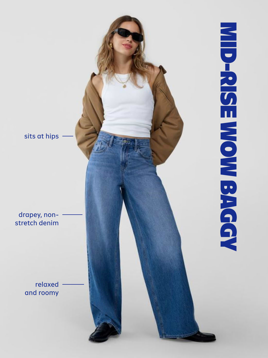 Mid-Rise Wow Baggy Wide-Leg Jeans - Licorice