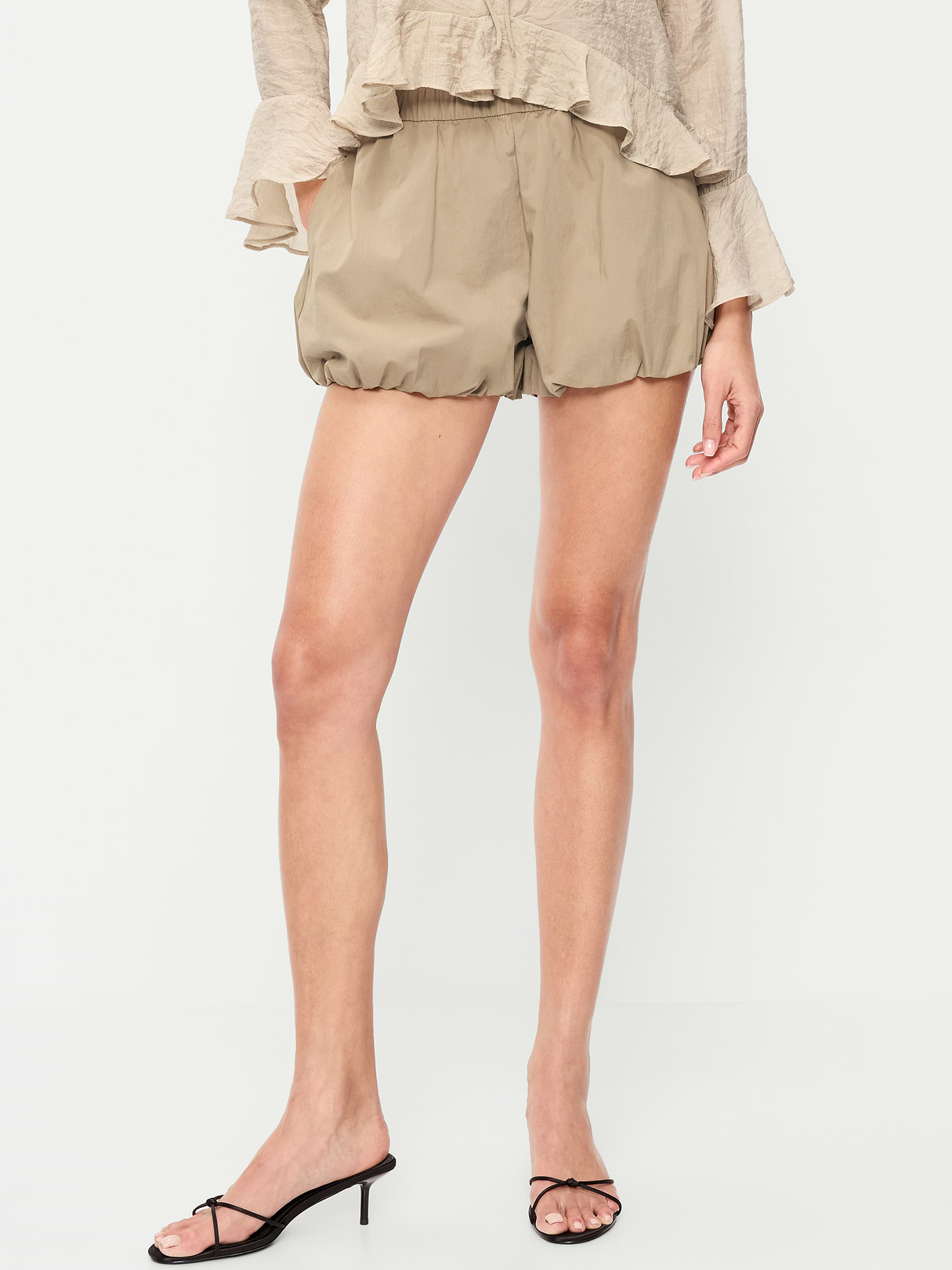 Poplin Bubble Hem Shorts - Sliced Bread