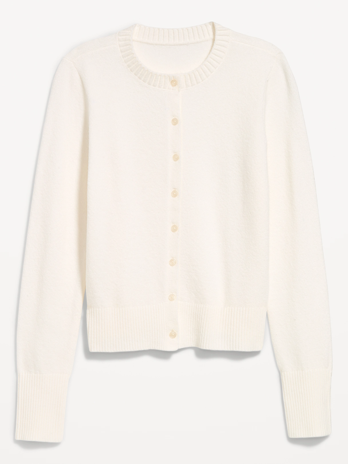 SoSoft Cropped Crew-Neck Cardigan - Sea Salt