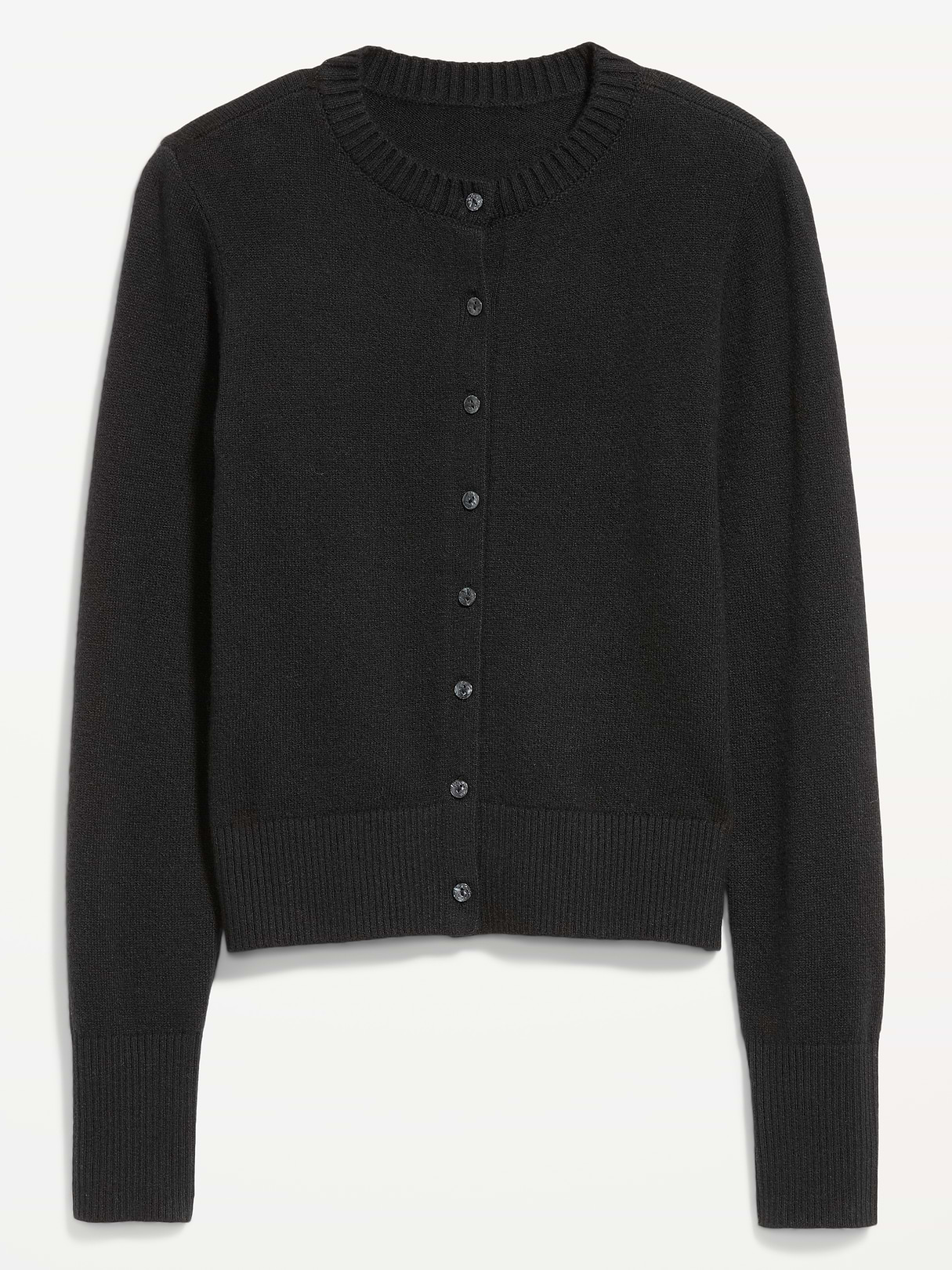 SoSoft Cropped Crew-Neck Cardigan - Black Jack