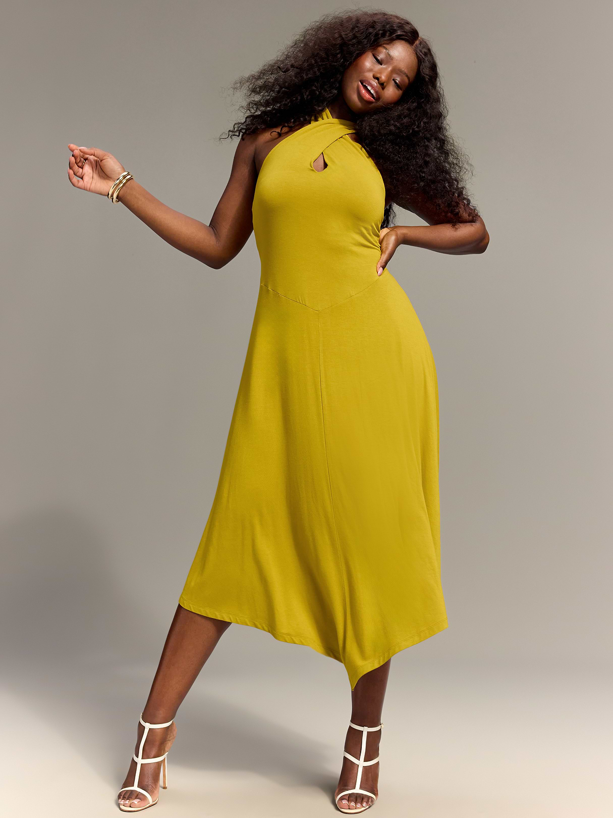 Old Navy x Christopher John Rogers Halter Maxi Dress - Golden Olive