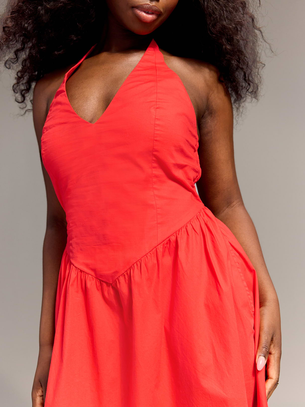 Old Navy x Christopher John Rogers Halter Drop-Waist Dress - Red Aloud