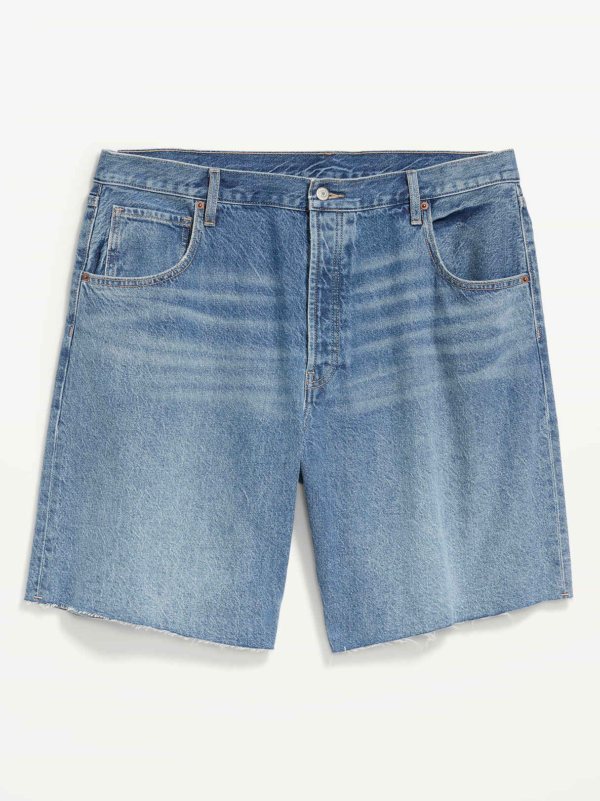 Mid-Rise Baggy Jean Cut-Off Shorts -- 9-inch inseam - Vivien