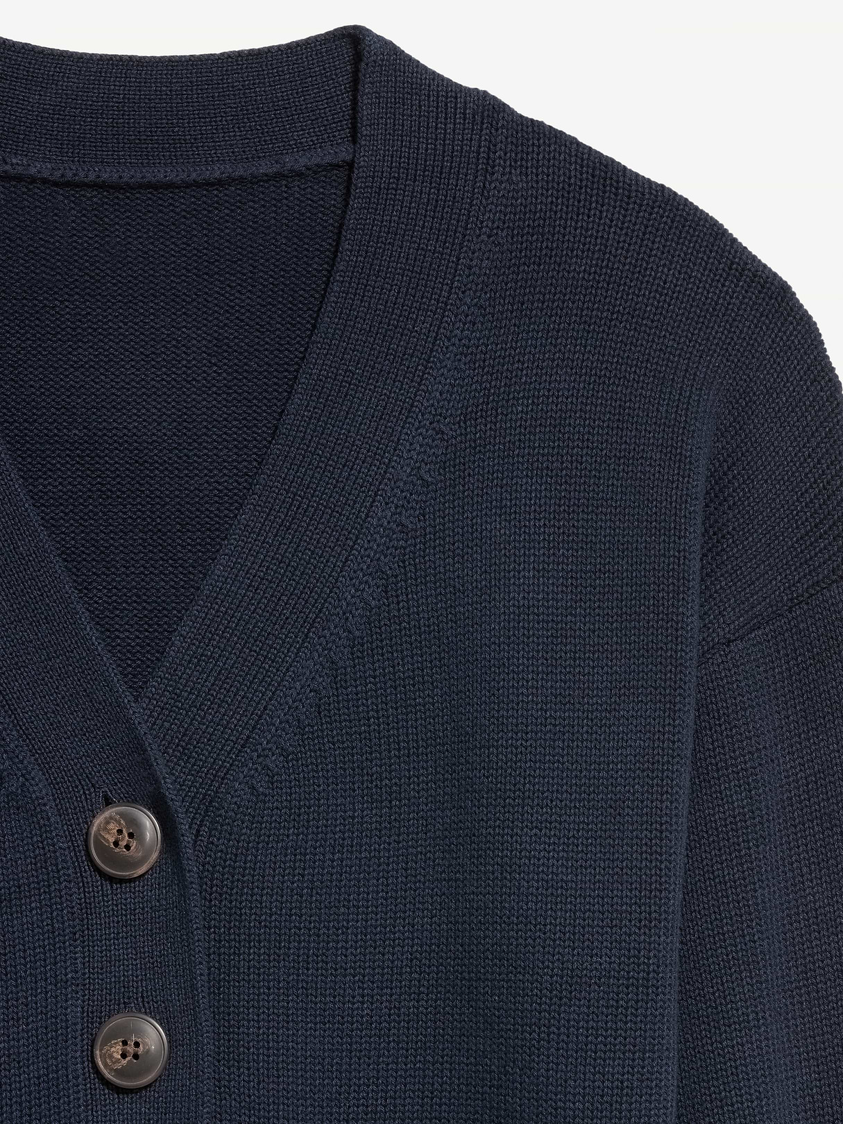 Seaside Cotton V-Neck Cardigan Sweater - In the Navy