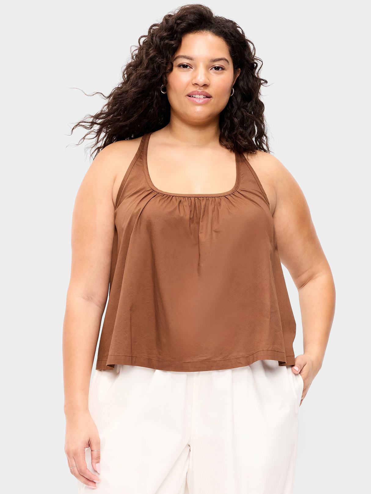 Sleeveless Trapeze Tank Top - Coco de mer