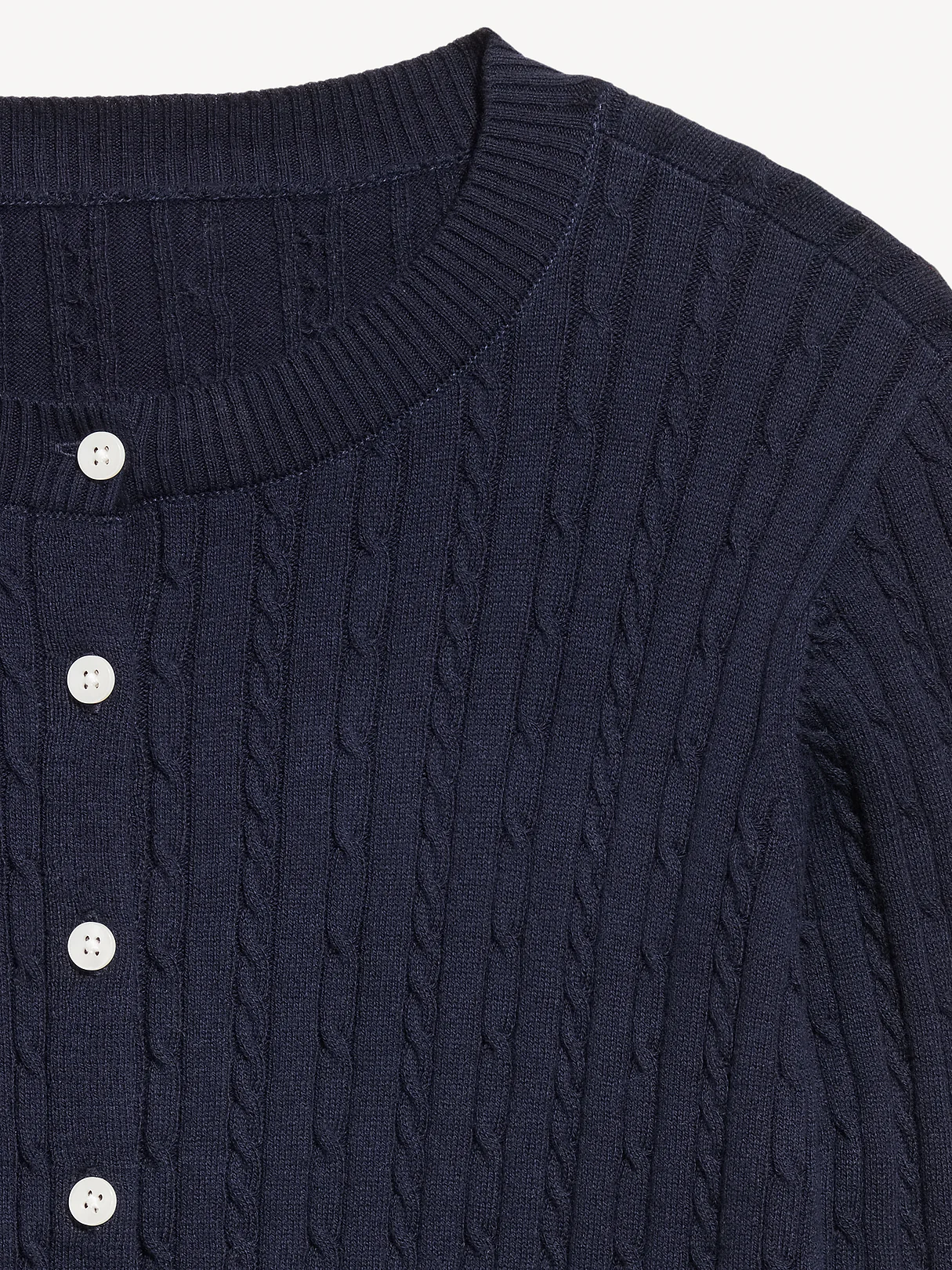 SoSoft Cropped Crew-Neck Cardigan - In the Navy