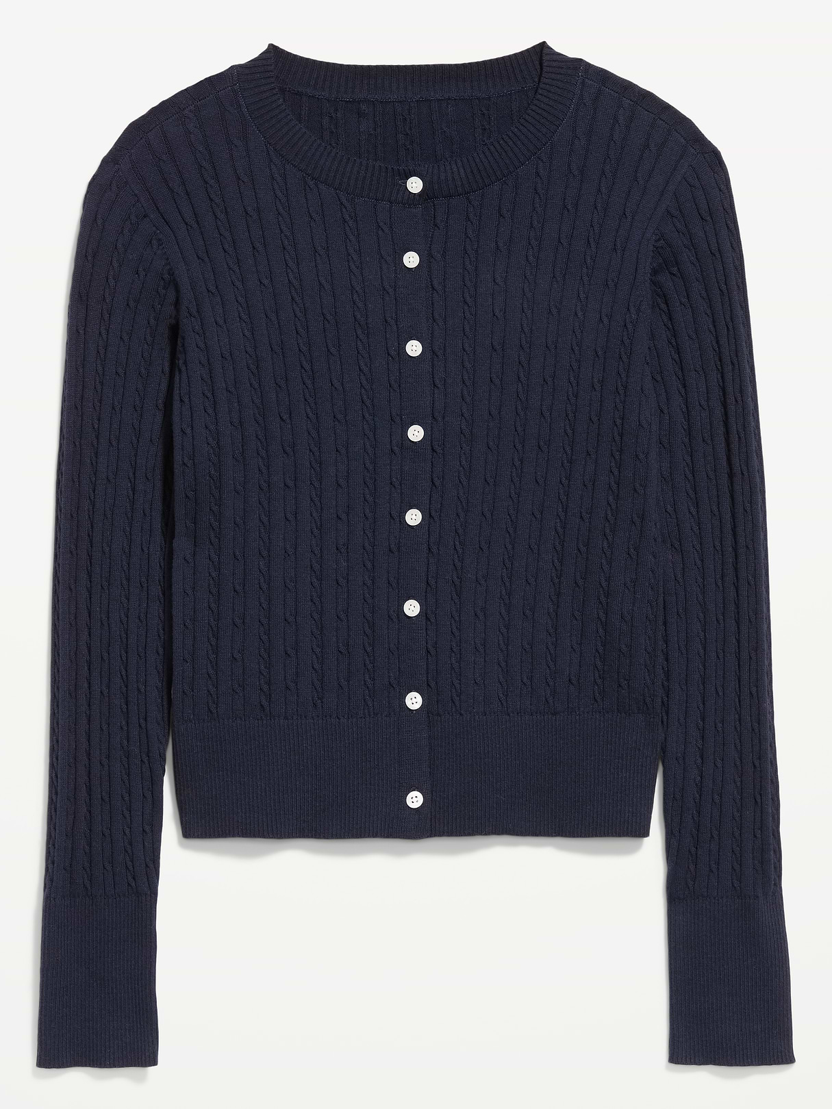 SoSoft Cropped Crew-Neck Cardigan - In the Navy