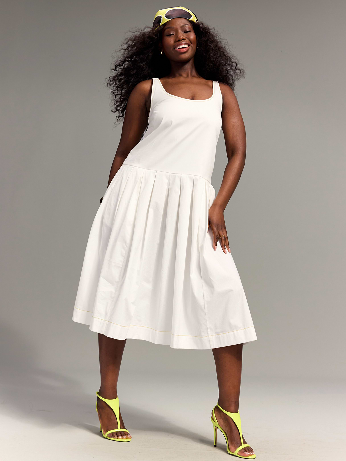 Old Navy x Christopher John Rogers Poplin Drop-Waist Dress - Magnolia