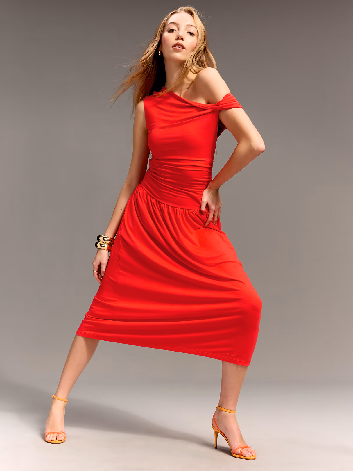 Old Navy x Christopher John Rogers One-Shoulder Maxi Dress - Red Aloud