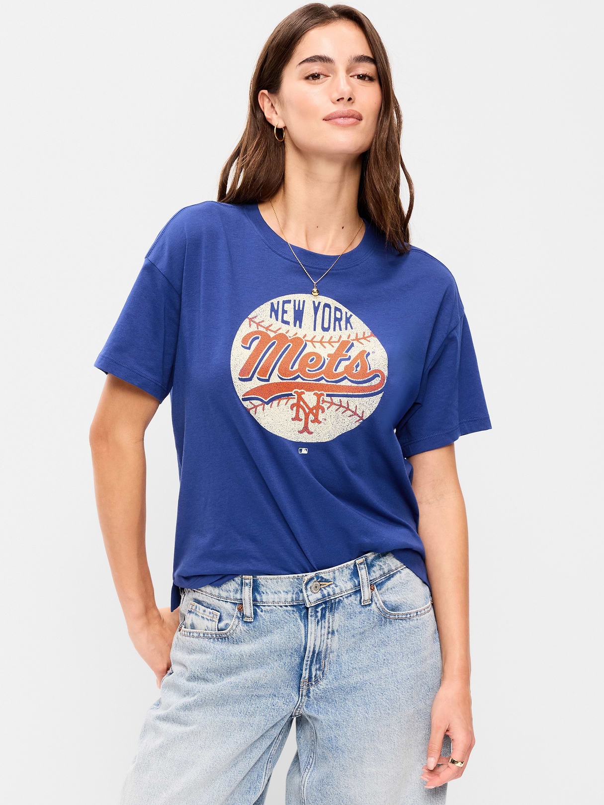 Chicago Cubs Crew-Neck T-Shirt for Women - New York Mets
