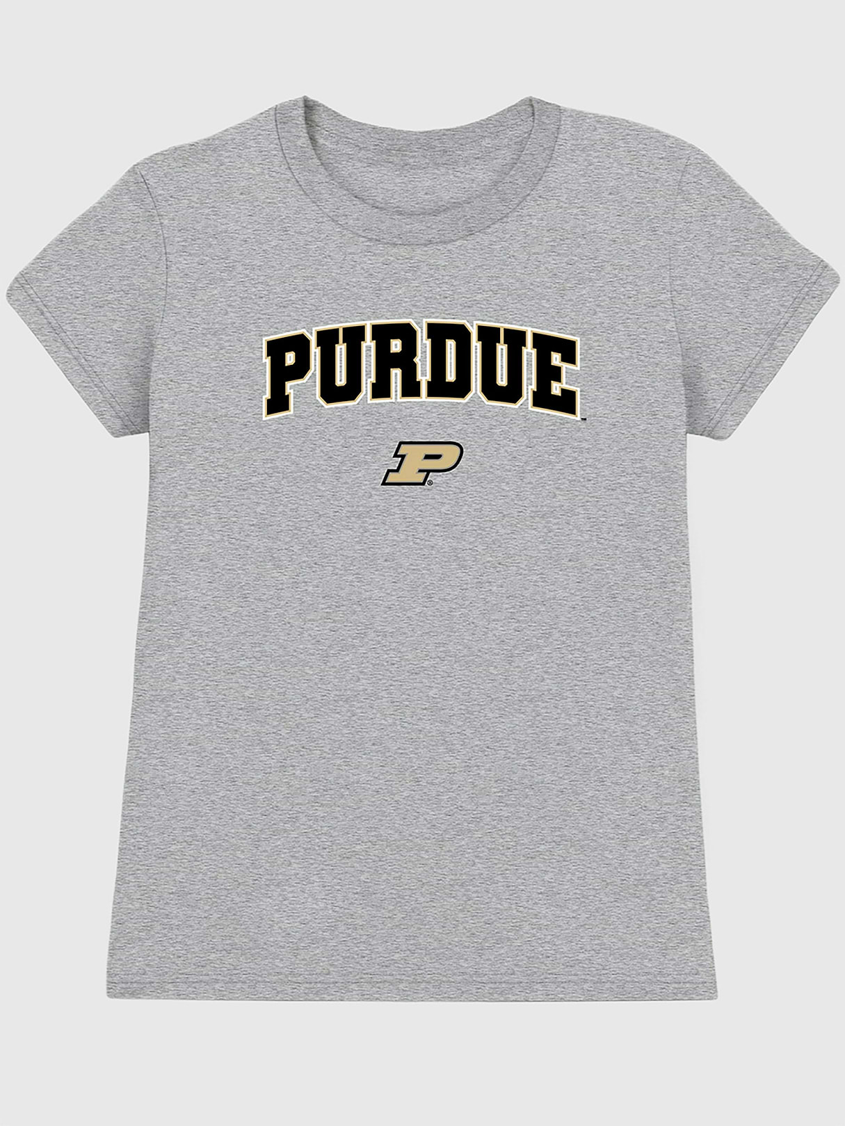 Purdue University Arch Logo Graphic T-Shirt for Women - Athletic Heather