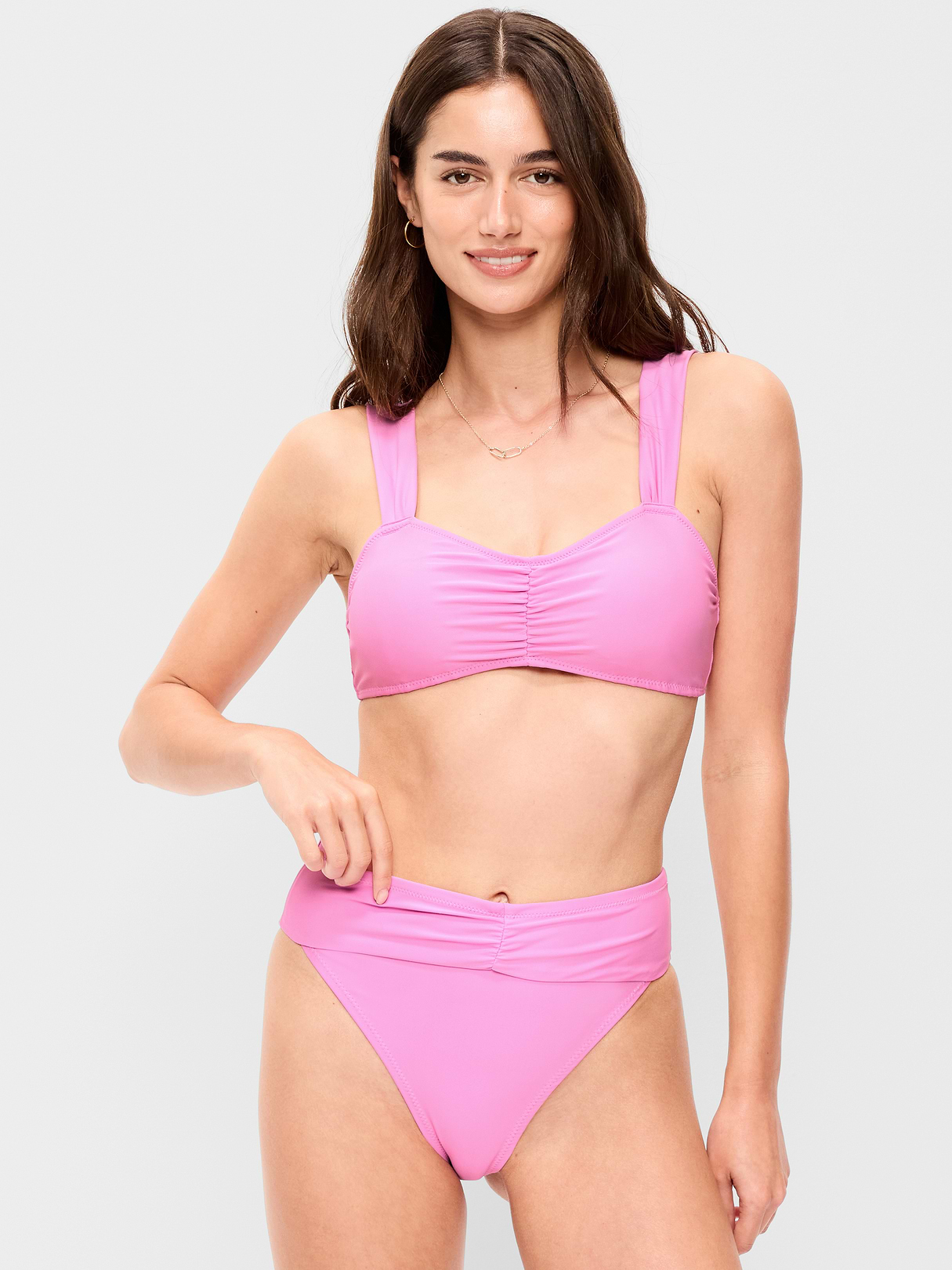 Cinched Swim Top - Rock Rose