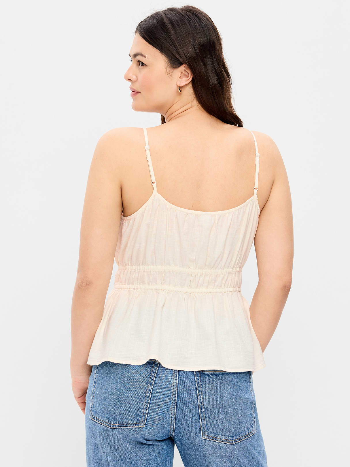 Fitted Smocked Tank Top - Sea Salt