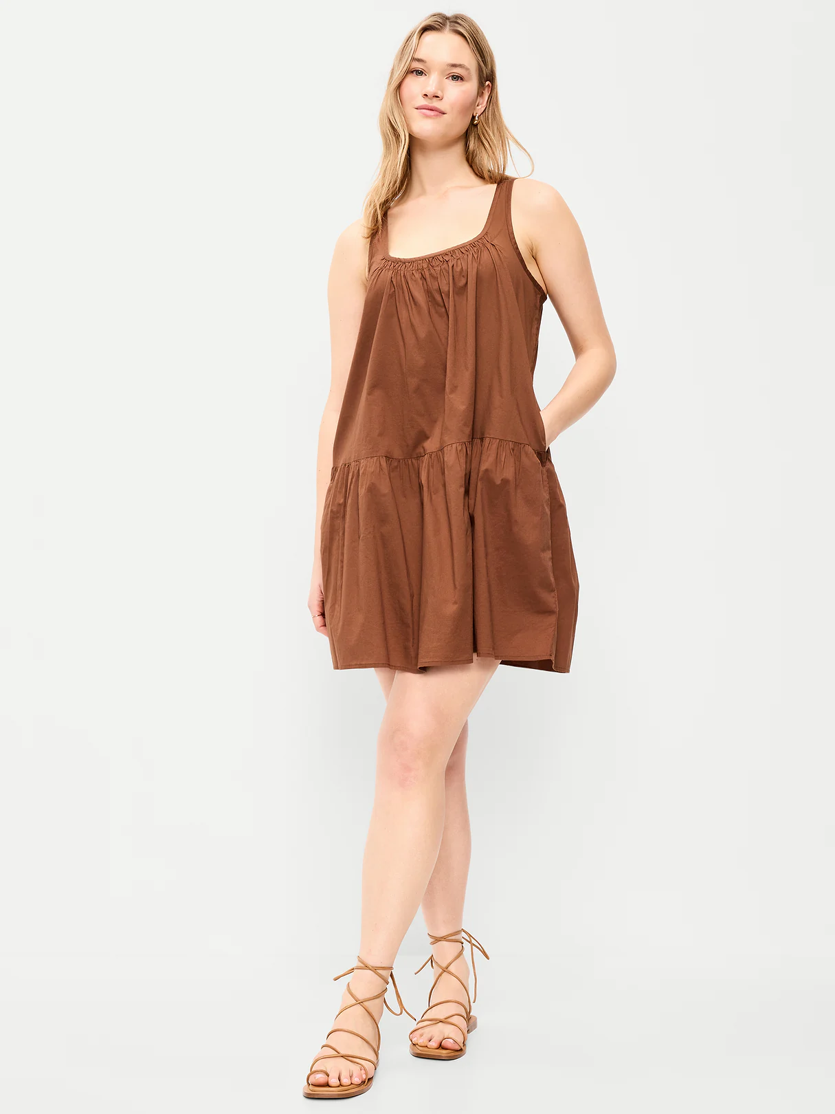 Drop-Waist Swing Mini Dress - Coco de mer