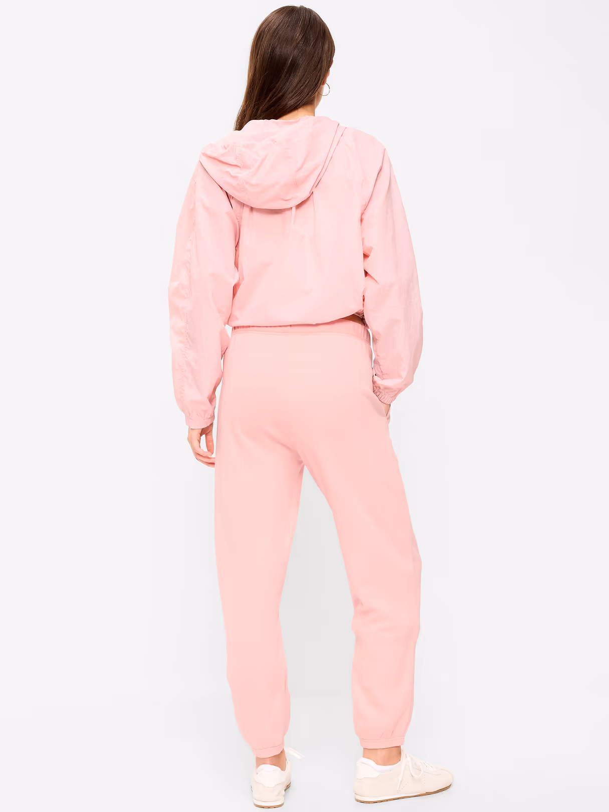 High-Waisted Cinched-Ankle Sweatpants - Abalone Pink