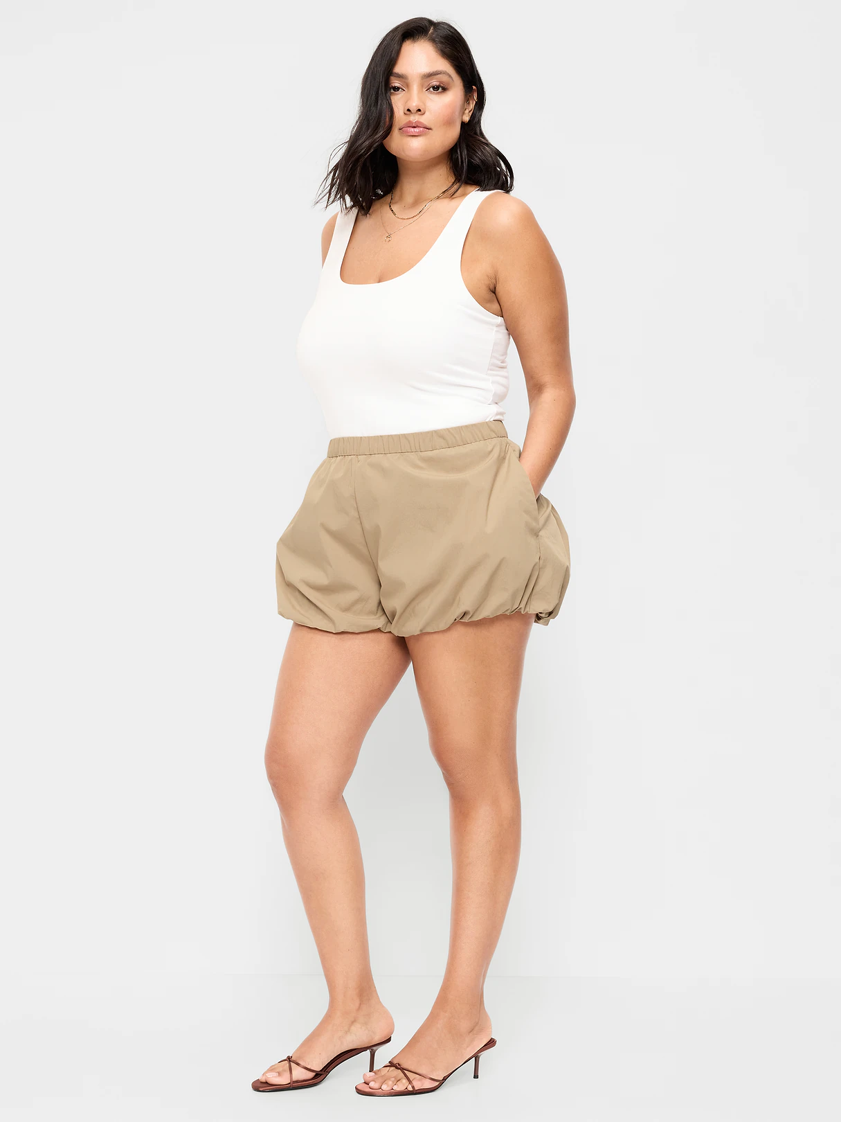 Poplin Bubble Hem Shorts - Sliced Bread