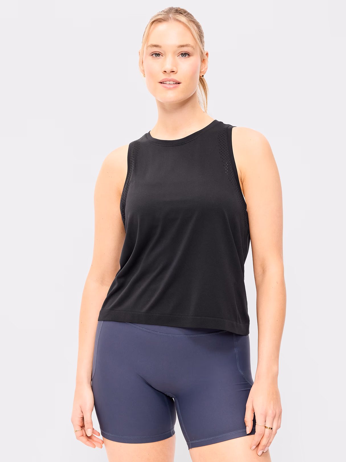 Fluid Seamless Loose Tank Top - Black Jack