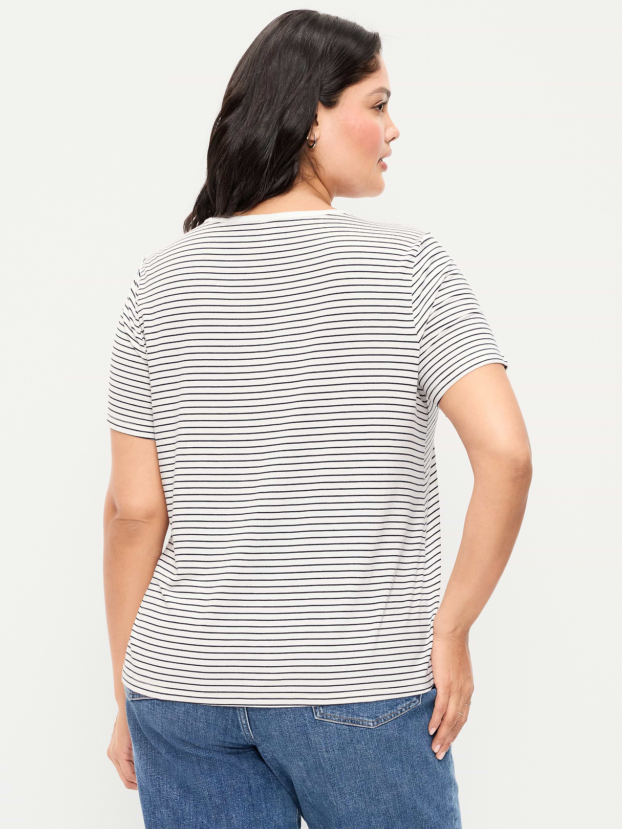 Luxe Slub-Knit T-Shirt - Small Navy Stripe