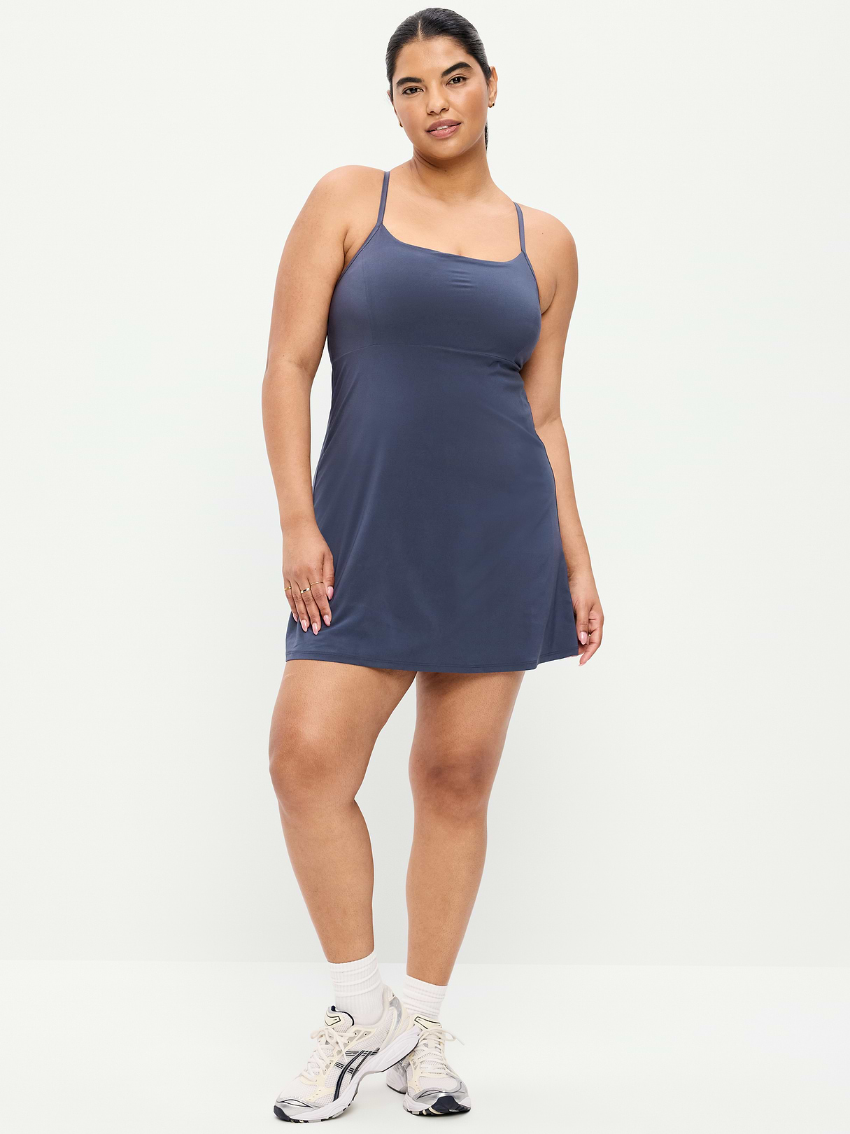 Stretch Woven Racerback Tennis Dress - Dusk Navy