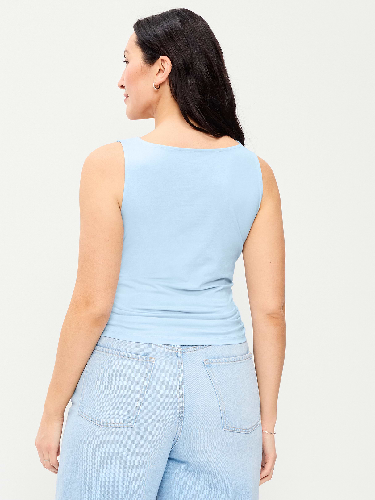 Asymmetrical Side-Cinch Tank Top - Sky Maintenance