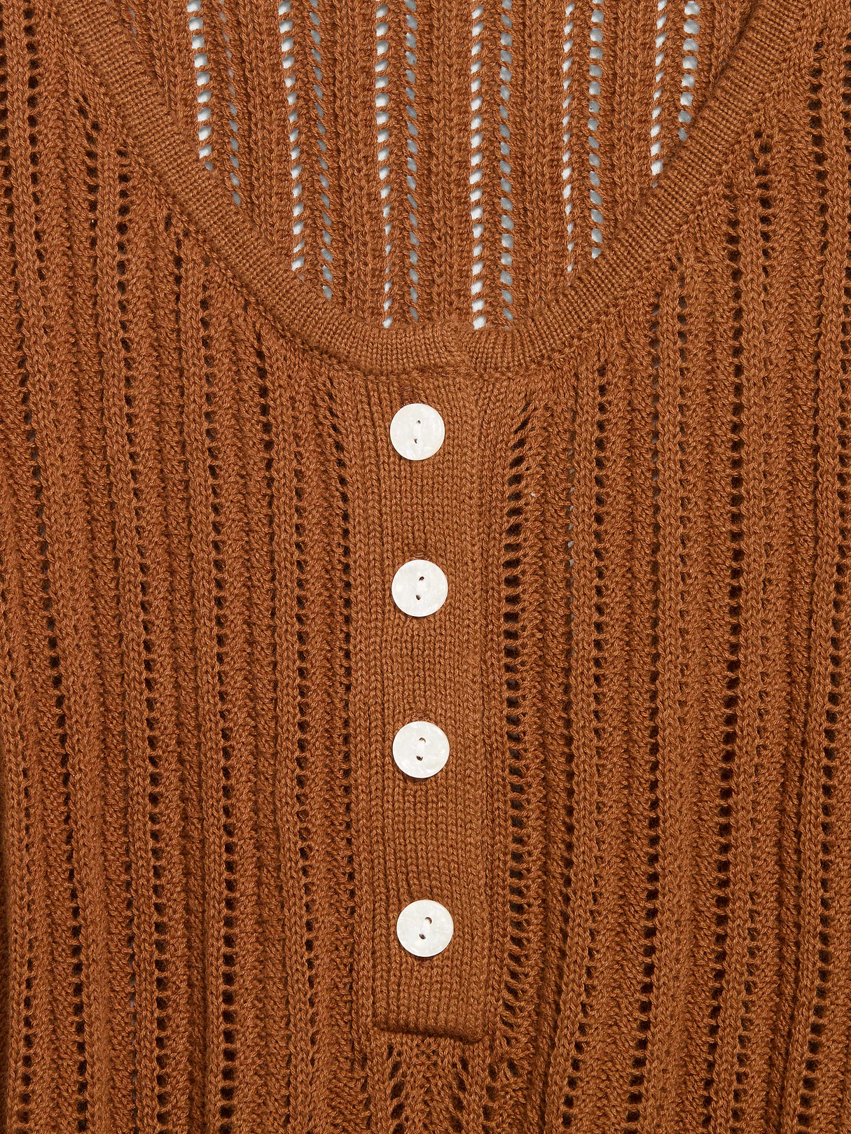 Seaside Cotton Pointelle Peplum Tank Top - Redwood Burl