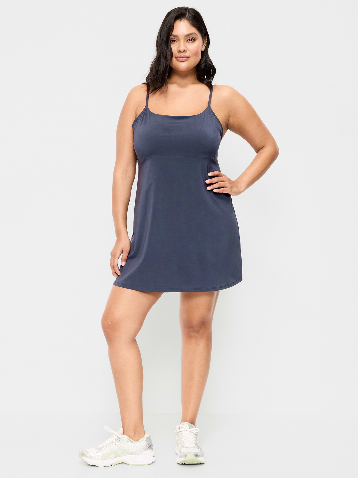 Stretch Woven Racerback Tennis Dress - Dusk Navy
