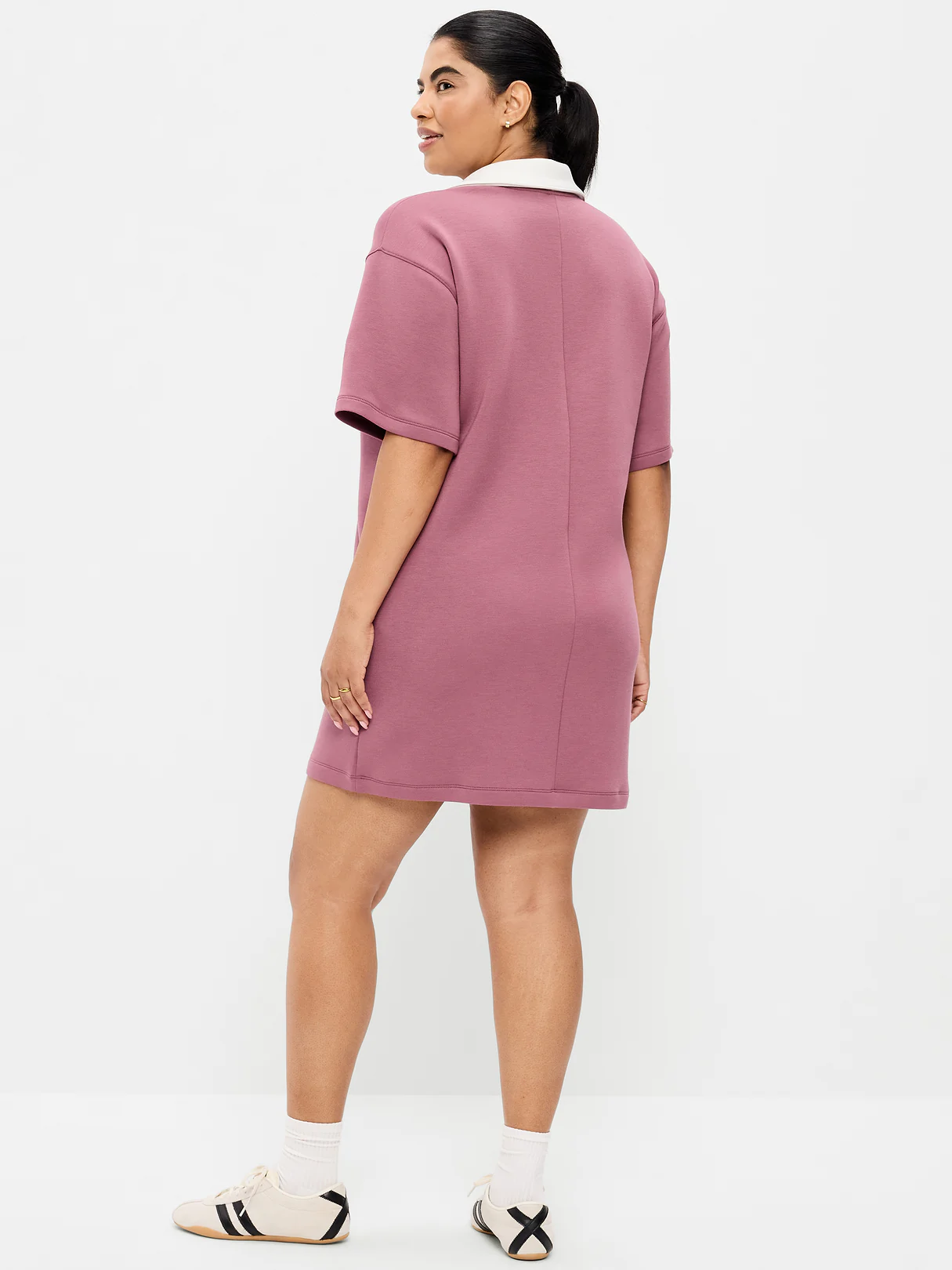 Bounce Fleece Short-Sleeve Polo Dress - Rosette