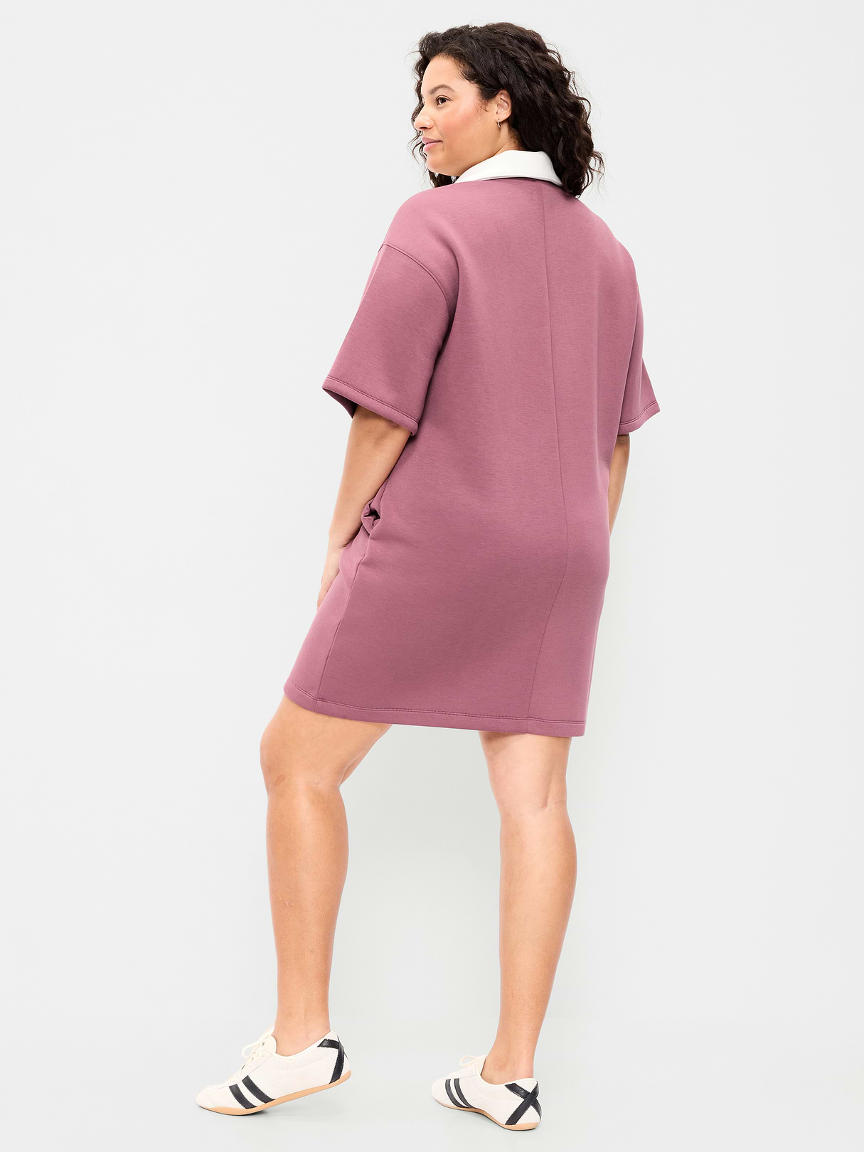 Bounce Fleece Short-Sleeve Polo Dress - Rosette