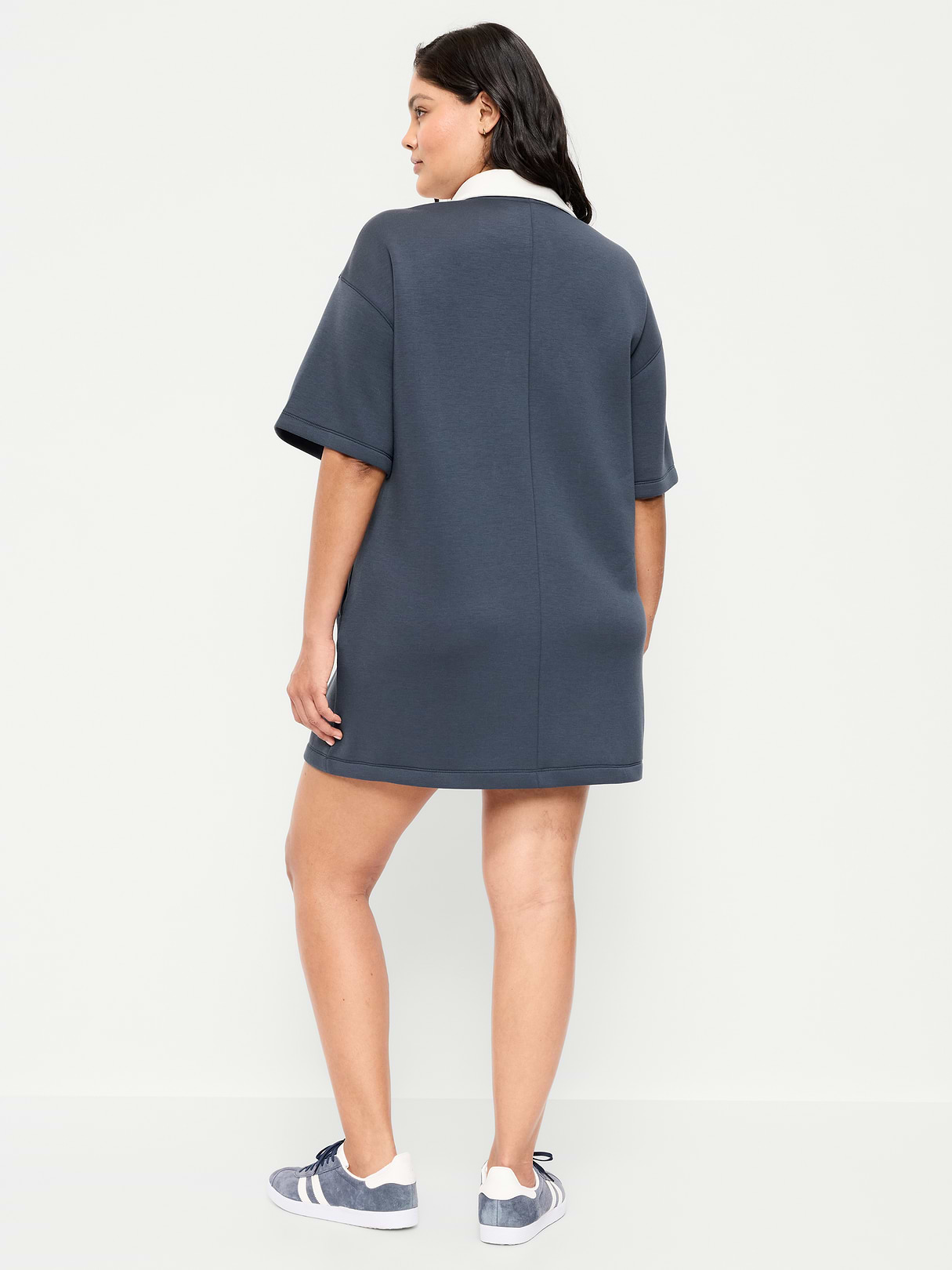 Bounce Fleece Short-Sleeve Polo Dress - Dusk Navy