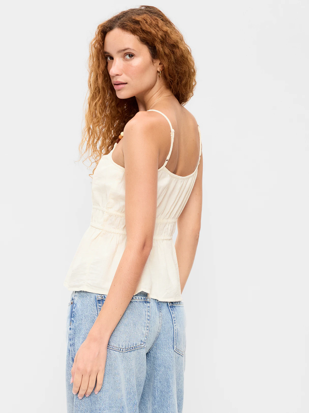 Fitted Smocked Tank Top - Sea Salt