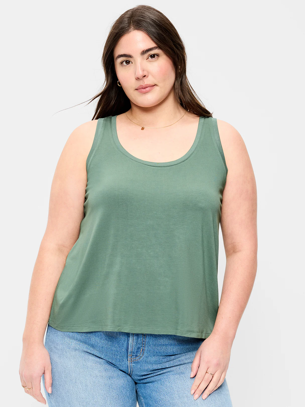 Luxe Scoop-Neck Tank Top - Dried Herb