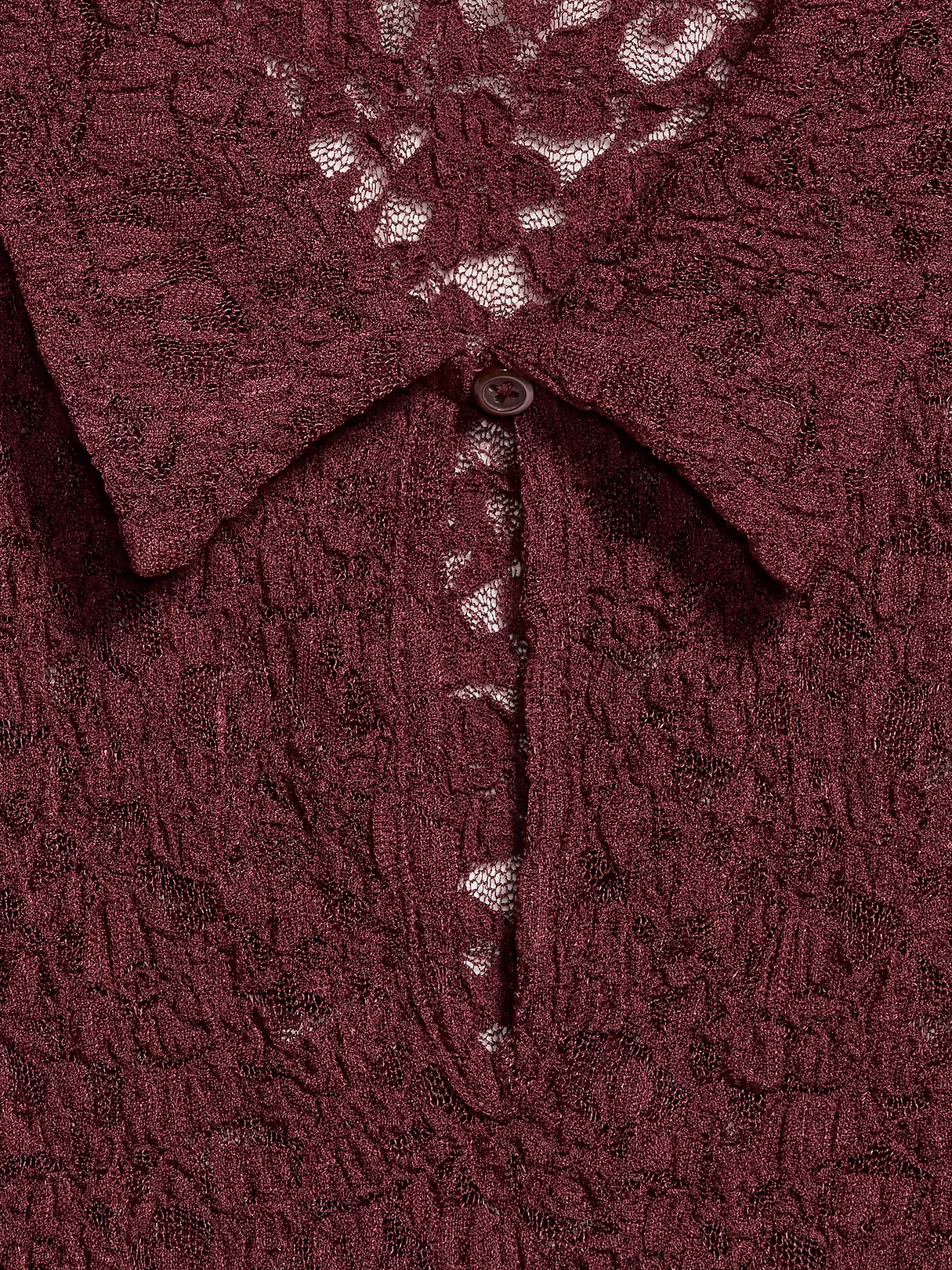 Lace Keyhole Polo Top - Red Lacquer