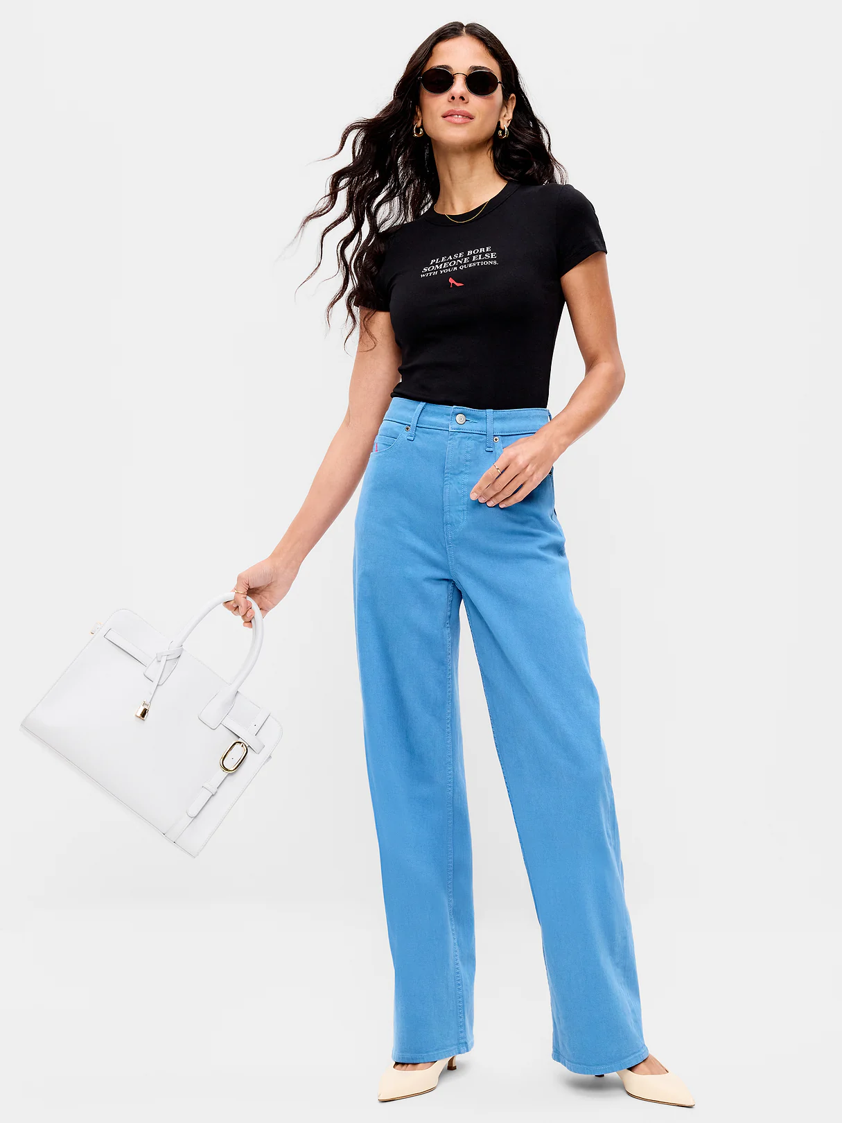 Old Navy x The Devil Wears Prada Extra High-Waisted Cerulean Wide-Leg Jeans - Cerulean