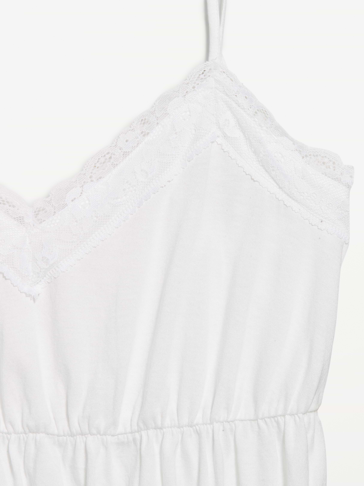 Lace-Trim Smocked-Waist Tank Top - Calla Lily White