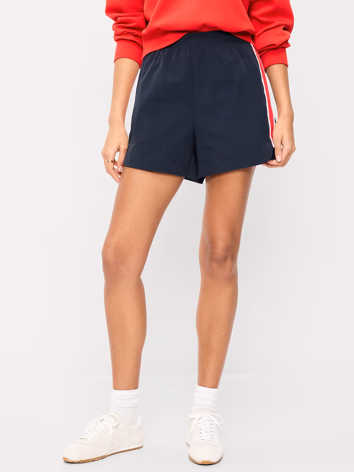 High-Waisted TrekTech Run Shorts - In the Navy