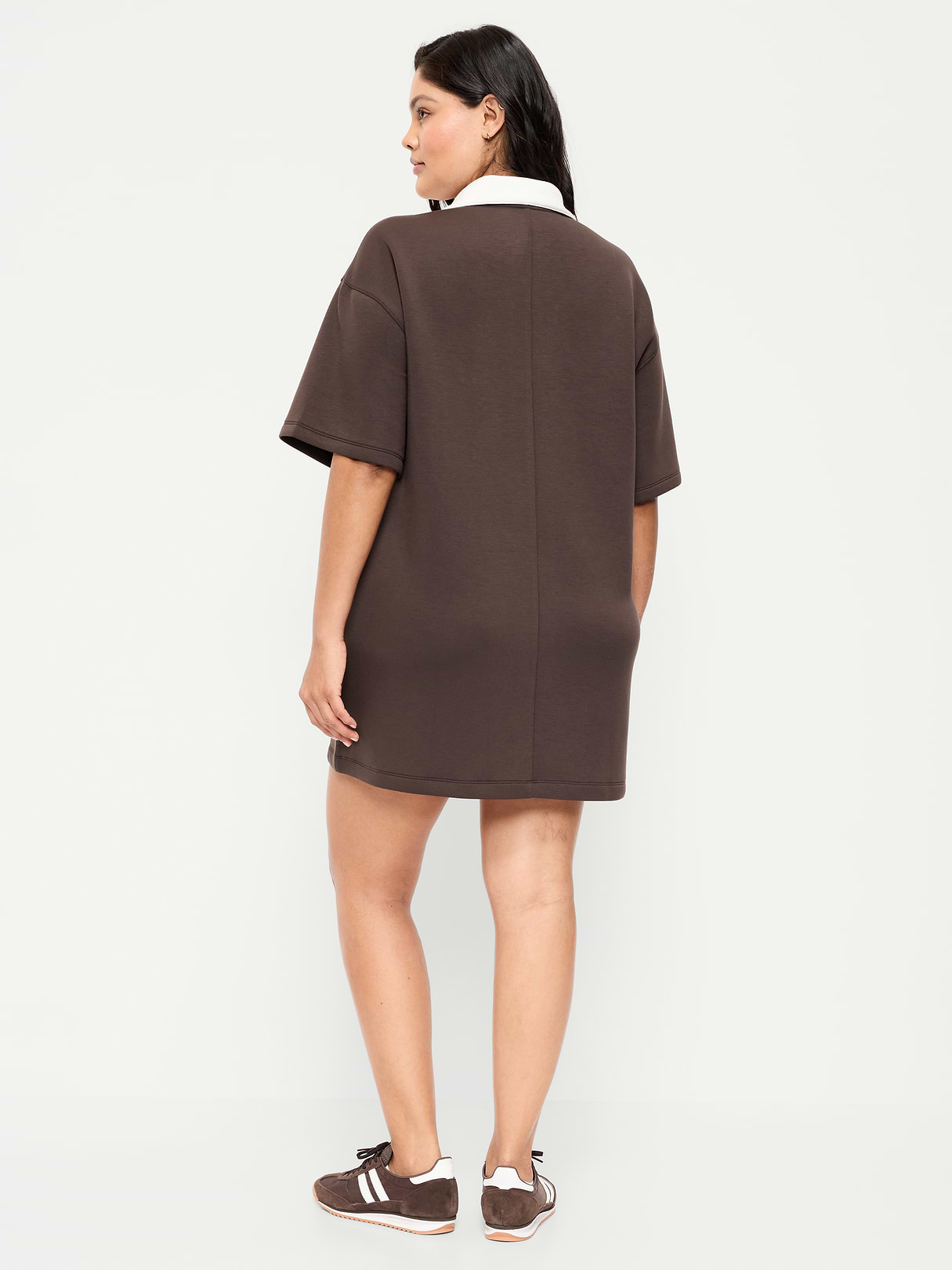 Bounce Fleece Short-Sleeve Polo Dress - Black Coffee