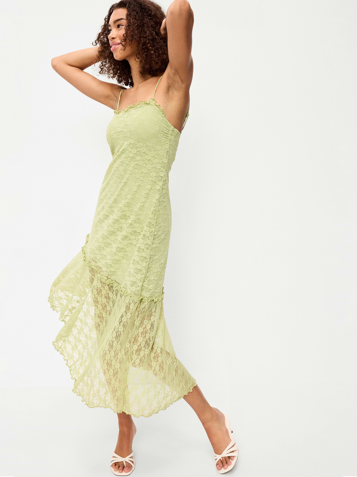 Fit & Flare Lace Midi Dress - Dandelion Leaf