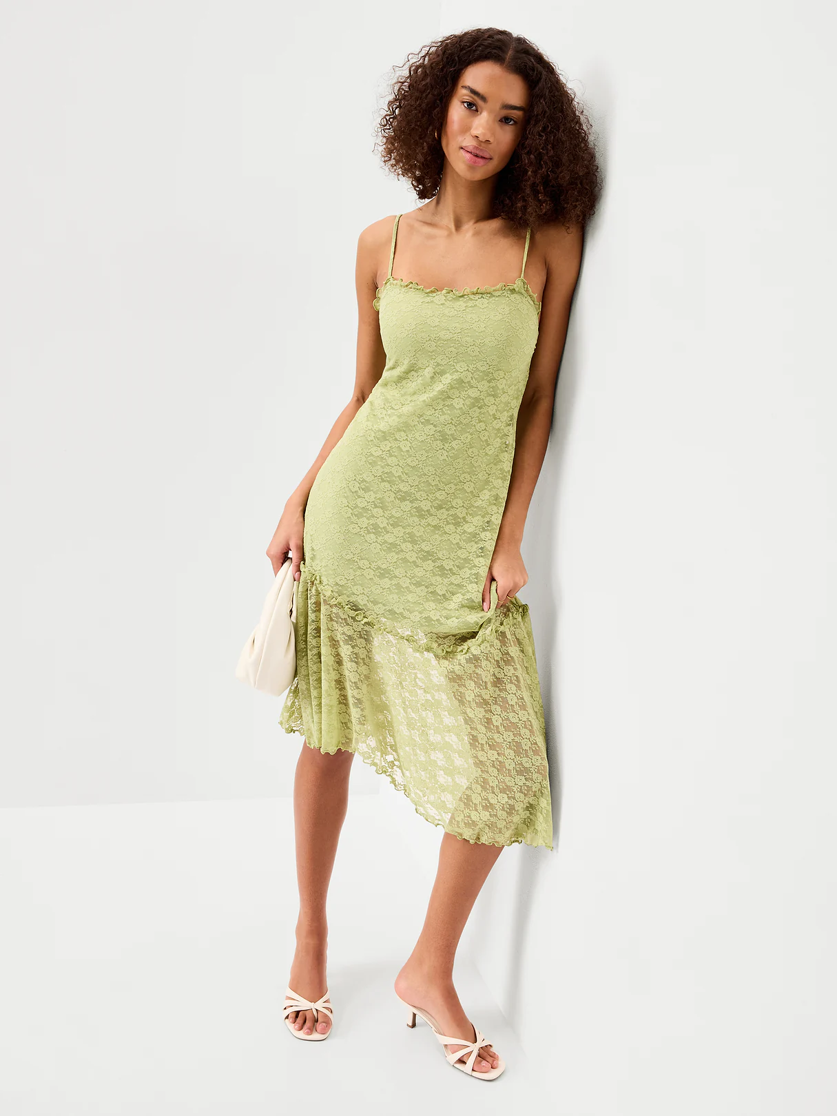 Fit & Flare Lace Midi Dress - Dandelion Leaf