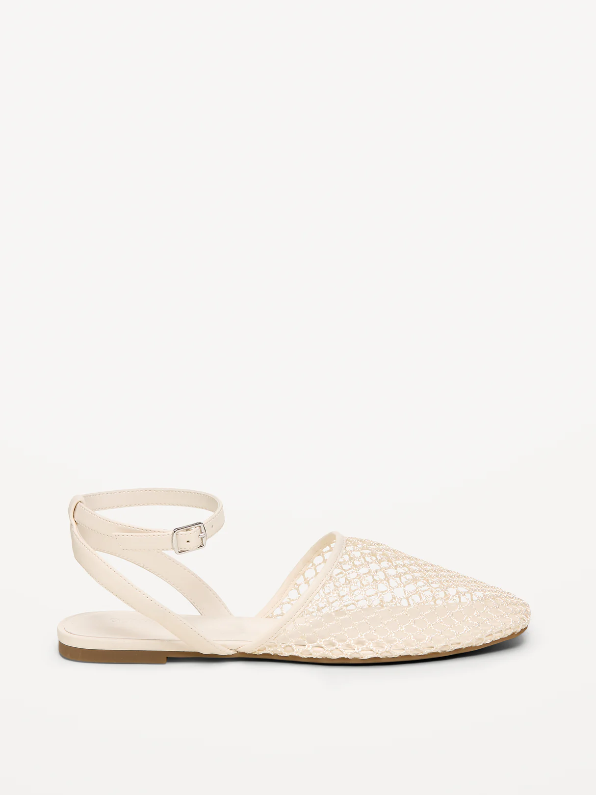 Raffia Slingback Flats for Women - Bone