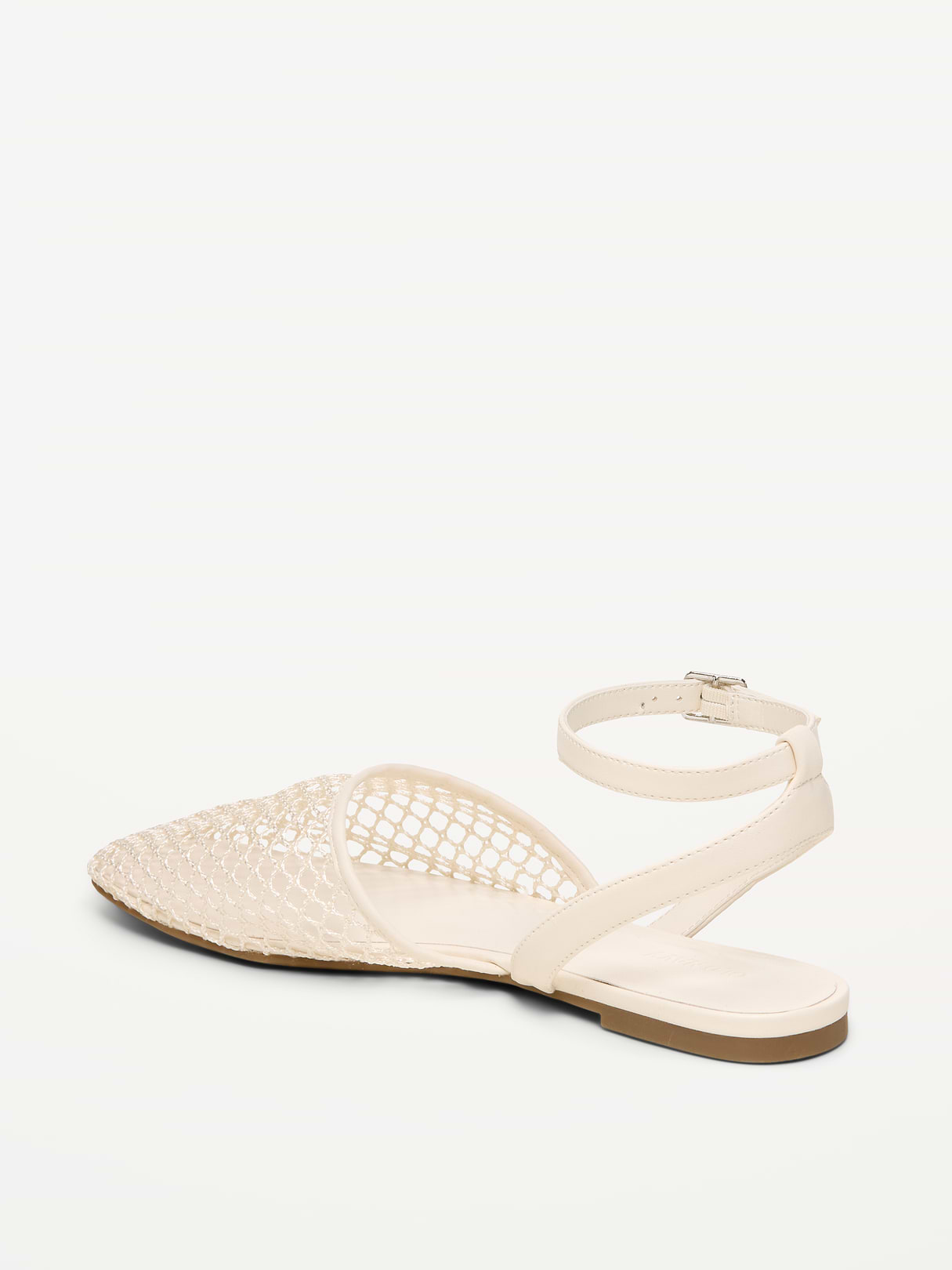 Raffia Slingback Flats for Women - Bone