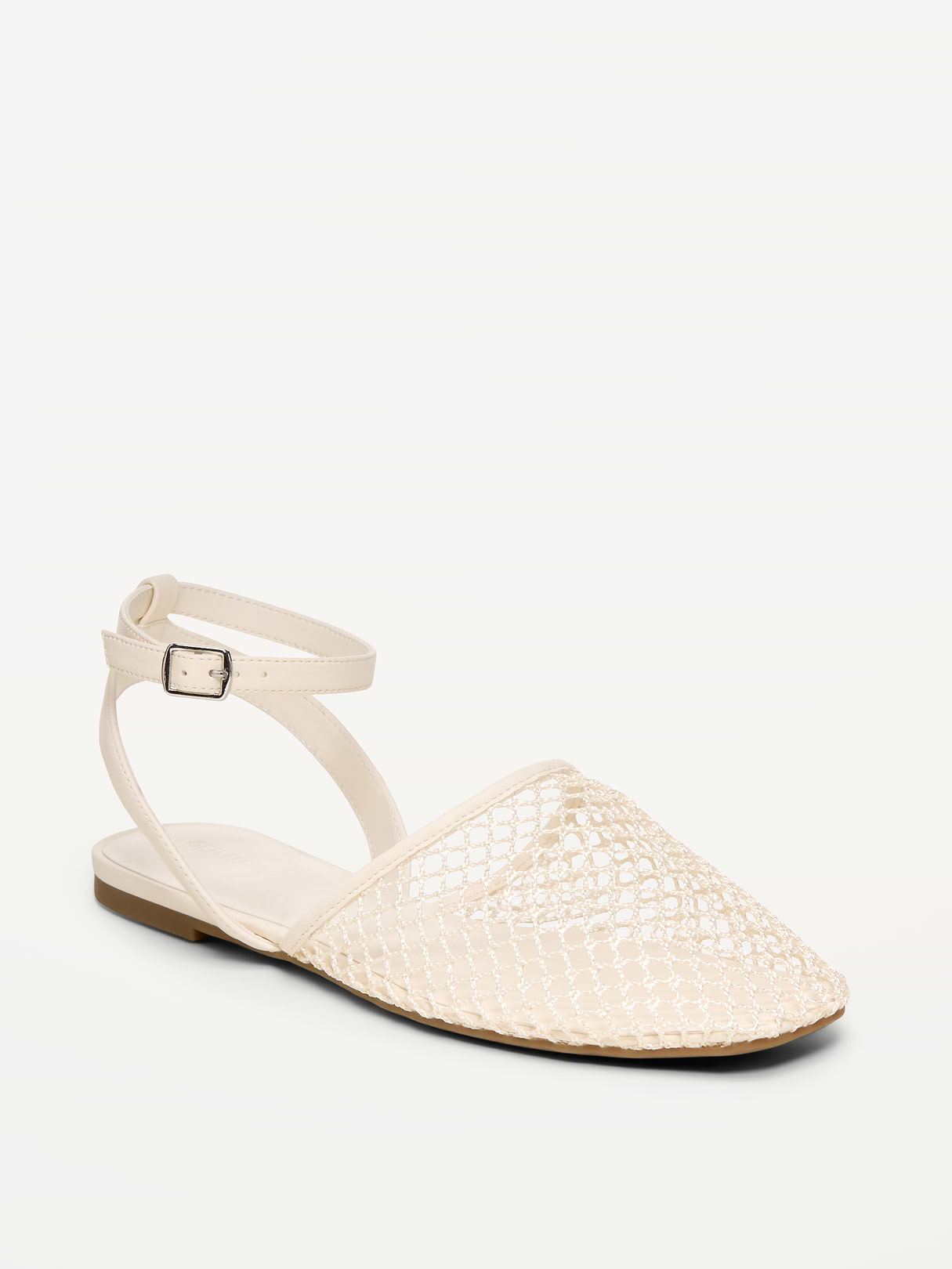 Raffia Slingback Flats for Women - Bone